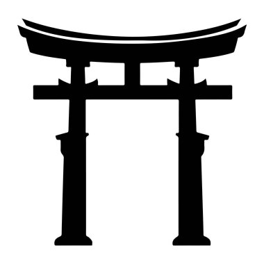 This minimalist silhouette of a traditional Japanese torii gate represents cultural significance and beauty, perfect for various design applications.