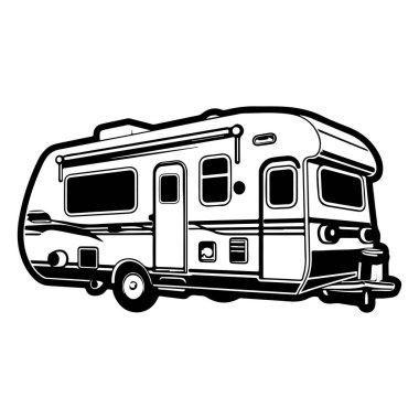 This vintage travel trailer illustration captures the essence of outdoor adventure and road trips, perfect for various creative projects or designs.