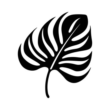 This elegant silhouette of a monstera leaf captures the essence of tropical beauty, perfect for modern decor and artistic projects.