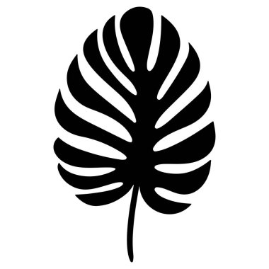This artistic silhouette of a monstera leaf captures the essence of tropical beauty, ideal for various design projects and nature-inspired themes.