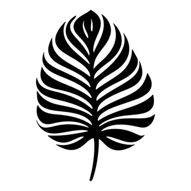 An elegant image showcasing a tropical leaf silhouette with detailed vein patterns, ideal for artistic projects, decor, or graphic designs.
