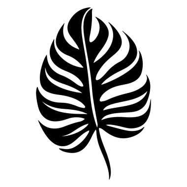 This stunning silhouette of a monstera leaf showcases a sleek, modern design, making it perfect for interior decor and artistic projects.