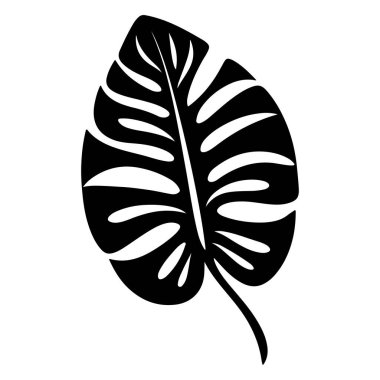 This elegant silhouette of a Monstera leaf provides a stylish touch for any creative project. Ideal for backgrounds, designs, or decorations.