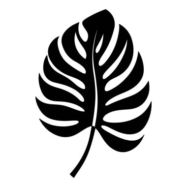 This minimalist monstera leaf silhouette features bold contours and a striking design, perfect for modern decor and nature-inspired artwork.