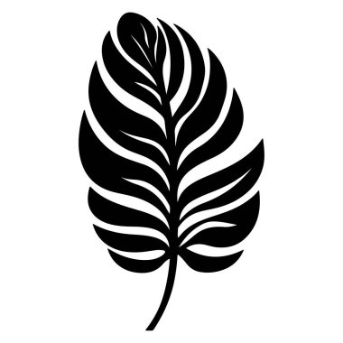 This image features a stunning black silhouette of a tropical leaf, highlighting its intricate veins and elegant curves. Perfect for modern design.