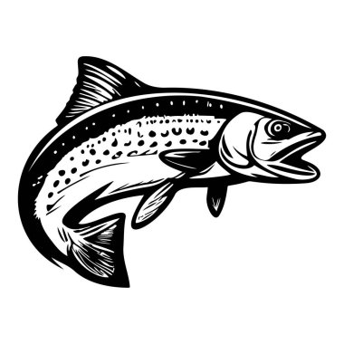 Vivid illustration of a trout fish with detailed patterns and dynamic pose, perfect for nature enthusiasts and fishing-related art.