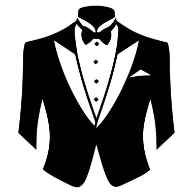 Stylish black tuxedo featuring a bow tie and white shirt perfect for formal occasions. Ideal for weddings, galas, and special events.