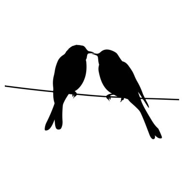 This elegant silhouette of two birds perched on a branch captures a moment of connection and love, making it ideal for art and design projects.