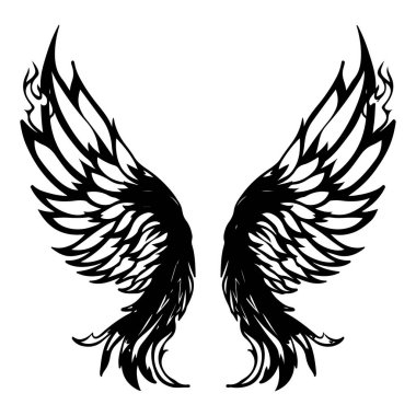 Stunning black wing design featuring intricate feather details. Perfect for creative projects, tattoo inspiration, and artistic expression.