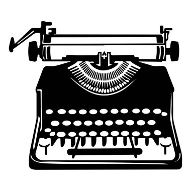 This detailed illustration of a vintage typewriter captures the essence of classic writing tools, making it ideal for creative projects and editorial use.
