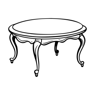 This elegant round table features ornate legs and a smooth surface, making it ideal for dining or enhancing interior decor with vintage charm.