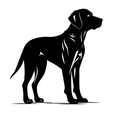 This striking black dog silhouette captures the essence of loyalty and strength while offering a minimalist artistic design perfect for various projects.