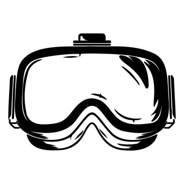 This detailed black and white illustration features a protective goggle, ideal for safety in various adventure activities and sports.