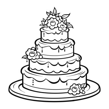 Delight in the beauty of an elegant three-tier wedding cake, creatively crafted with beautiful flowers for a perfect celebration centerpiece.