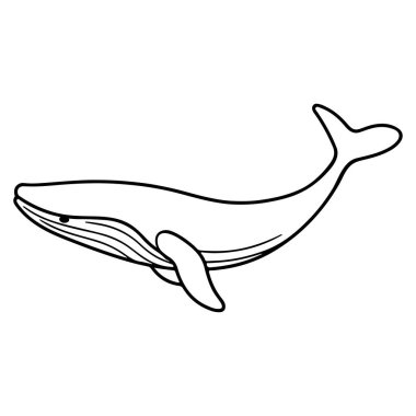 This detailed line art illustration showcases a majestic whale swimming gracefully in its ocean environment, embodying tranquility and beauty.