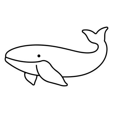 This minimalist illustration depicts a whale swimming gracefully through ocean waters, showcasing a clean and simple design perfect for various creative projects.