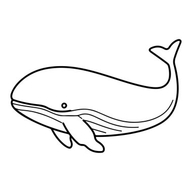 This elegant line art illustration depicts a whale gracefully swimming in its ocean habitat, perfect for educational materials and marine conservation themes.