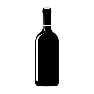 This black silhouette of a wine bottle provides a creative element for various design projects. Perfect for minimalist themes and artistic displays.