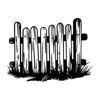 This silhouette of a wooden fence captures rustic charm, making it perfect for designs related to nature, agriculture, or serene outdoor settings.