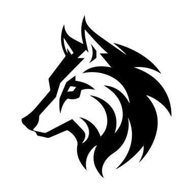 A striking illustration of a wolf head showcasing elegant lines and strong features. Perfect for projects related to nature, wildlife, and strength.