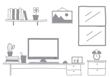 Yaratıcı office çalışma alanı