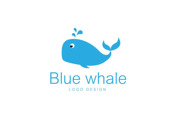 Whale Logo Design - Blue Whale Vector — Stock Vector
