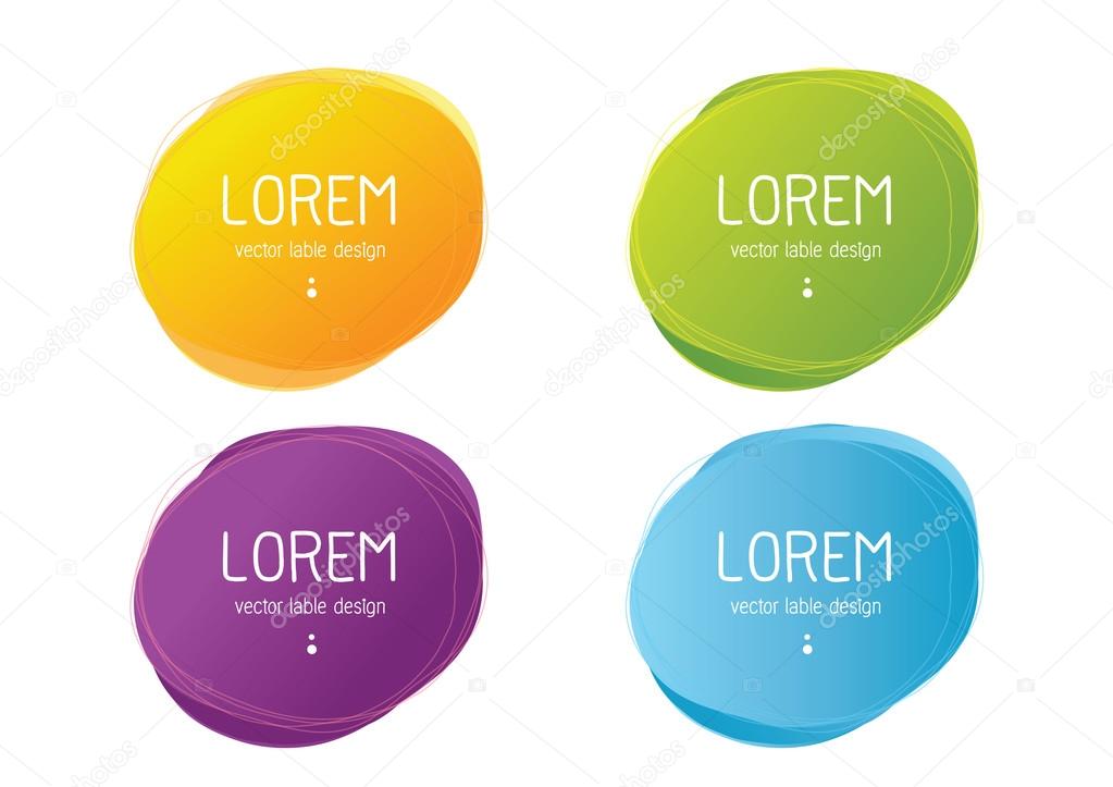 Set of Round Circle Colorful Vector Shapes