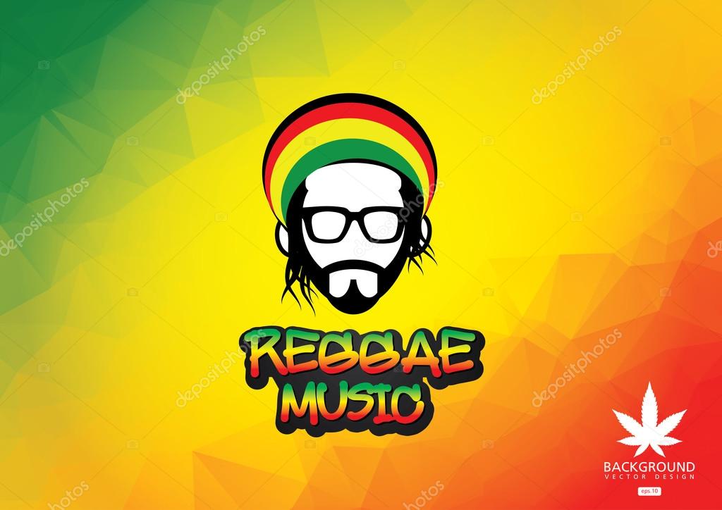Reggae music icon.Vector illustration of rastafarian man