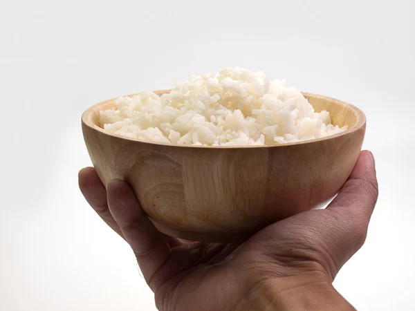 Bowl full of rice on — Stock Photo, Image