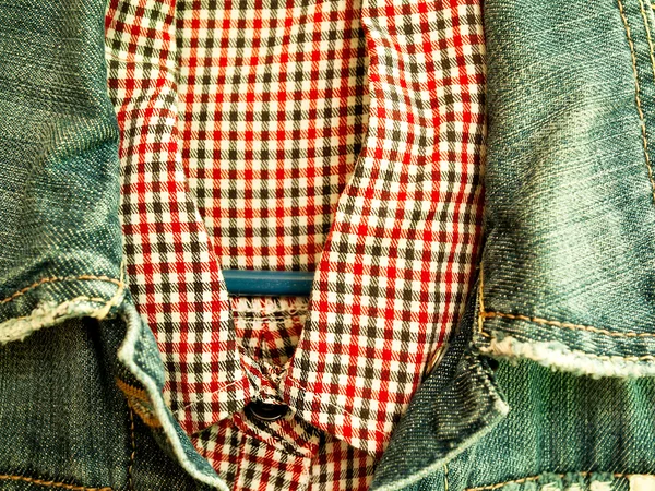 Shirt, denim jacket — Stock Photo, Image