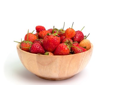 Çilek, beyaz arka plan.