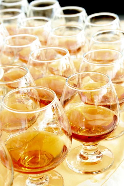 Glasses with cognac on table — Stock Photo, Image
