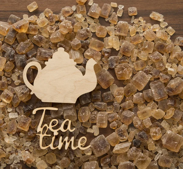 Palavras de madeira - hora do chá — Fotografia de Stock