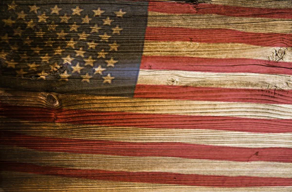 Американський прапор намальовані на дерево дерев'яна — стокове фото