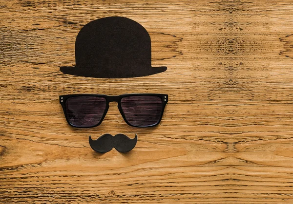 Gafas y bigote de papel negro — Foto de Stock