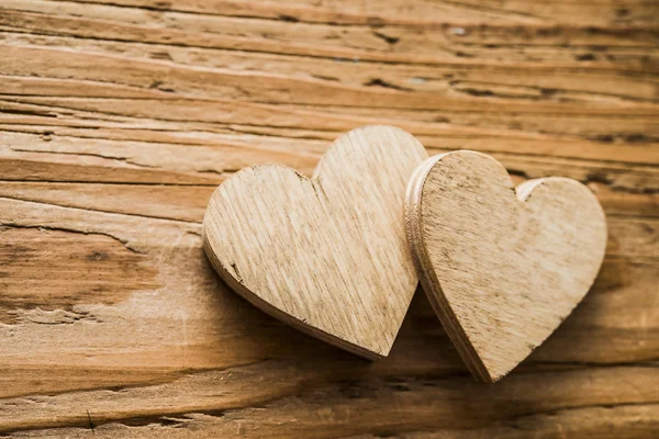 Two wooden hearts — Stock Photo, Image