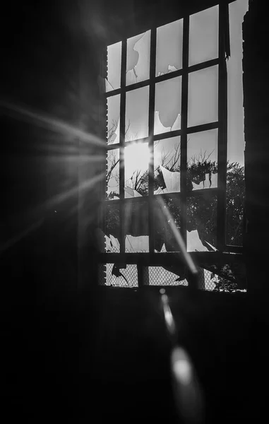 Ο ήλιος λάμπει μέσα από το παράθυρο — Φωτογραφία Αρχείου