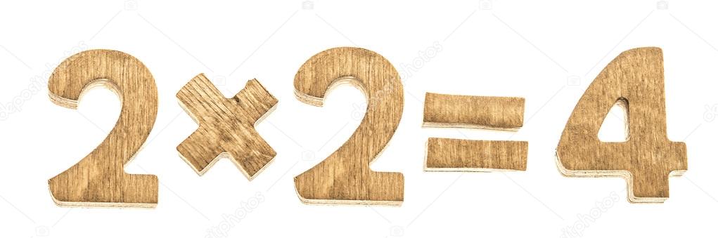 Numbers from brown wood