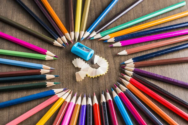 Bunch of colored pencils — Stock Photo, Image