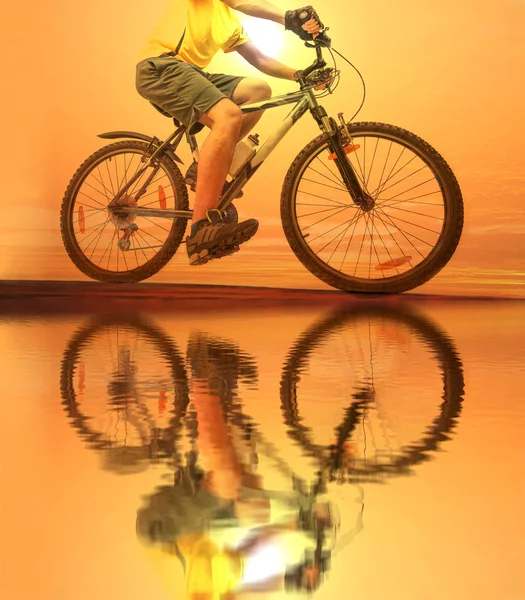 Mountain Biker riding bike — Stock Photo, Image