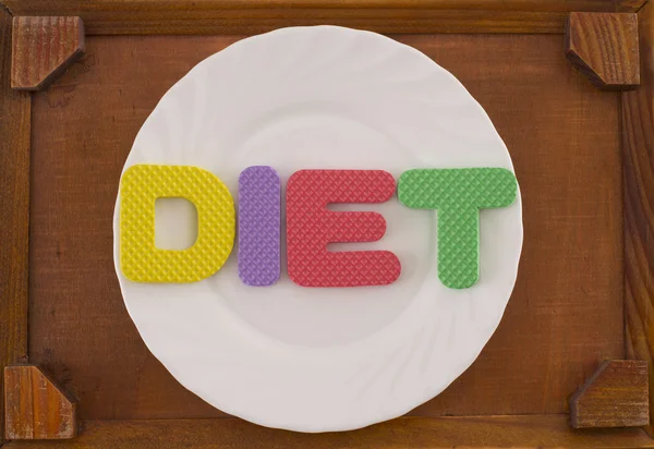 Plate with word  diet — Stock Photo, Image