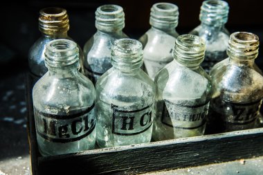 old pharmacy bottles  clipart