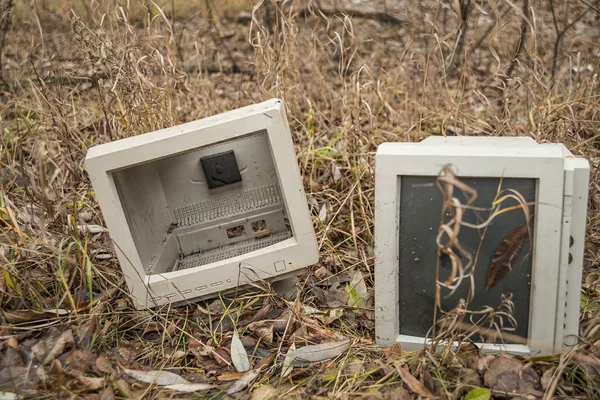 Two Old  dirty monitors — Stock Photo, Image