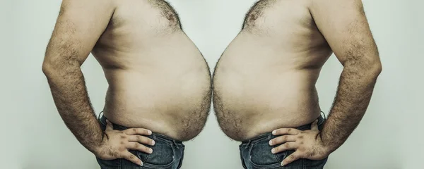 Para mężczyzn tłuszczu — Zdjęcie stockowe
