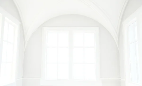Große weiße Fenster im Zimmer — Stockfoto