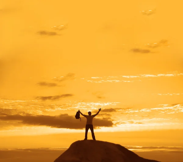 Glad man gestikulerande triumf. — Stockfoto