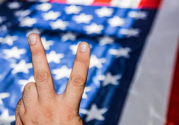 Fingers showing victory sign — Stock Photo, Image