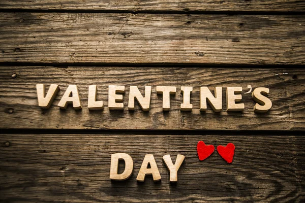 Wooden words VALENTINE'S DAY — Stock Photo, Image
