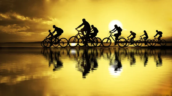 Compañía deportiva de amigos en bicicletas —  Fotos de Stock