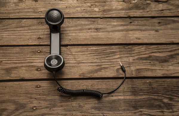 Velho telefone preto — Fotografia de Stock